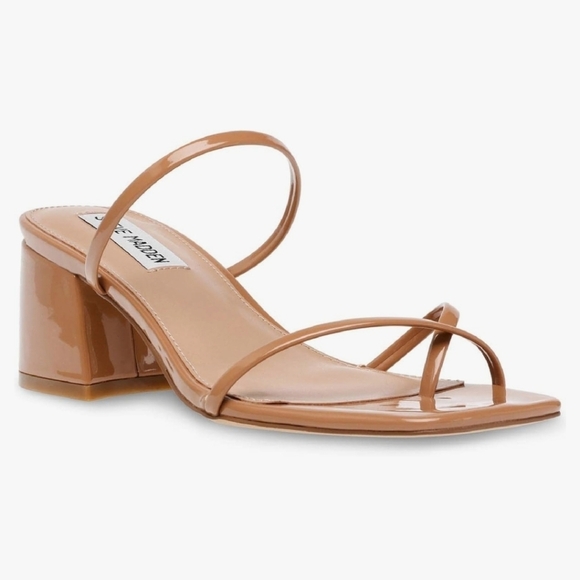 Steve Madden Shoes - Steve Madden Women's Camel Patent Involved Heeled Sandals Size 6